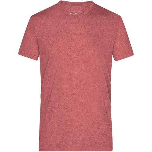 Men's Heather T-Shirt - Modisches T-Shirt mit V-Ausschnitt [Gr. 3XL] (Art.-Nr. CA998757) - Hochwertige Melange Single Jersey...