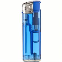 TOM® Elektronik-Feuerzeug QM-506, nachfüllbar (transparent blau) (Art.-Nr. CA214248)