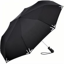 AC-Mini-Taschenschirm Safebrella® LED (Schwarz) (Art.-Nr. CA342661)