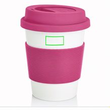 ECO PLA Kaffeebecher (rosa / weiß) (Art.-Nr. CA079553)