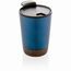 GRS rPP Edelstahl-Kaffeebecher mit Kork (blau) (Art.-Nr. CA120140)
