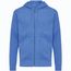 Iqoniq Abisko Zip-Kapuzenpullover aus recycelter Baumwolle (heather blue) (Art.-Nr. CA121187)