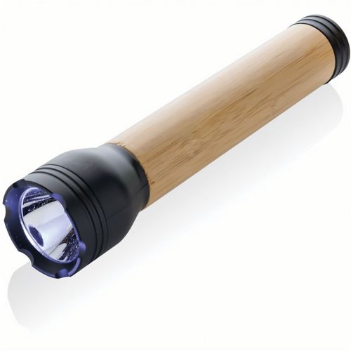 Lucid 5W Taschenlampe aus RCS recyceltem Kunststoff & Bambus (Art.-Nr. CA133636) - Wiederaufladbare 5W USB-Taschenlampe...
