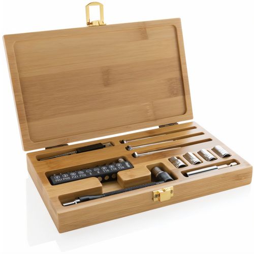 Carvine 21-teiliges Bambus-Werkzeugset (Art.-Nr. CA182104) - Werkzeugset mit 21 Teilen in luxuriösem...