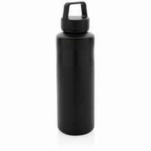 Wasserflasche mit Henkel aus RCS rPP (Schwarz) (Art.-Nr. CA210228)
