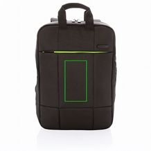 Soho Business RPET 15.6" Laptop-Rucksack, PVC-frei (schwarz / grün) (Art.-Nr. CA236936)