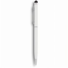 Schlanker Aluminiumkugelschreiber mit Stylus (weiß) (Art.-Nr. CA248510)