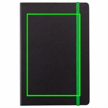 Deluxe Hardcover A5 Notizbuch mit coloriertem Beschnitt (grün. schwarz) (Art.-Nr. CA263912)