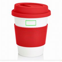 ECO PLA Kaffeebecher (rot. weiß) (Art.-Nr. CA267564)