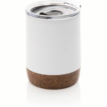 Kleine Vakuum-Kaffeetasse aus RCS rSteel & Kork (weiß) (Art.-Nr. CA280980)