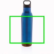 Auslaufsichere Vakuum-Flasche mit Kork (blau) (Art.-Nr. CA324853)