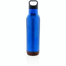 Auslaufsichere Vakuum-Flasche mit Kork (blau) (Art.-Nr. CA324853)