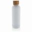 Wood Vakuumflasche aus RCS recyceltem Stainless-Steel (weiß) (Art.-Nr. CA327857)
