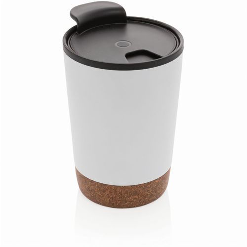 GRS rPP Edelstahl-Kaffeebecher mit Kork (Art.-Nr. CA347310) - Beginnen Sie Ihren Tag mit Ihrem Lieblin...