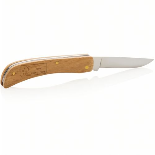 Holzmesser (Art.-Nr. CA349583) - Faltbares Messer aus 100% FSC-Buchenholz...