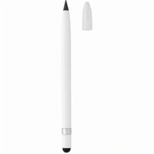 Tintenloser Stift aus Aluminium mit Radiergummi (weiß) (Art.-Nr. CA351482)