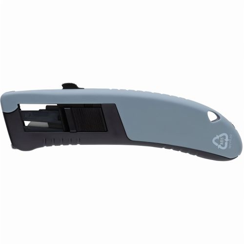 Sicherheitsmesser mit Auto-Rückzug aus RCS recyc. Kunststoff (Art.-Nr. CA372853) - RCS-zertifiziertes Messer mit automatisc...