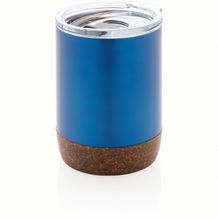 Kleine Vakuum-Kaffeetasse aus RCS rSteel & Kork (blau) (Art.-Nr. CA380256)