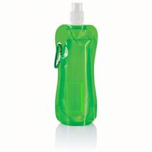 Faltbare Wasserflasche mit Karabiner (grün / weiß) (Art.-Nr. CA397557)