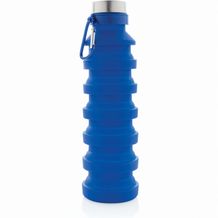 Auslaufgeschützte faltbare Silikonflasche (blau) (Art.-Nr. CA399287)