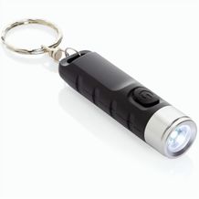 Globix USB Schlüsselanhänger-Taschenlampe aus RCS rABS (Schwarz) (Art.-Nr. CA428370)