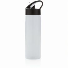 Sport Edelstahlflasche mit Trinkvorrichtung (weiß) (Art.-Nr. CA480983)