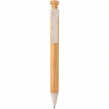 Bambus Stift mit Wheatstraw-Clip (weiß) (Art.-Nr. CA501238)