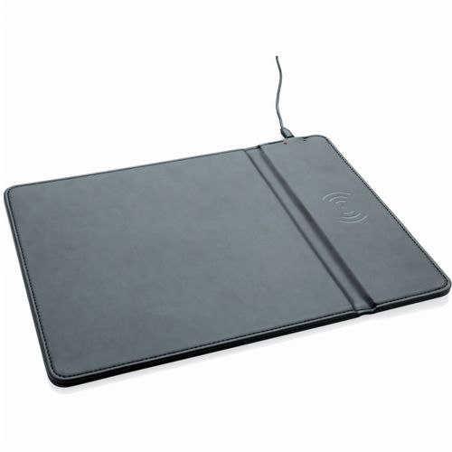 Mousepad mit Wireless-5W-Charging Funktion (Art.-Nr. CA516819) - PU Mousepad mit integrierter Wireless-Ch...