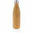 Vakuumisolierte Stainless Steel Flasche mit Holzoptik (gelb) (Art.-Nr. CA586376)