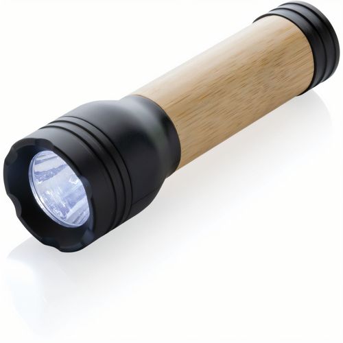 Lucid 1W Taschenlampe aus RCS recycelt. Kunststoff & Bambus (Art.-Nr. CA601159) - Wiederaufladbare USB-Taschenlampe ( 1W)...