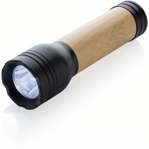 Lucid 1W Taschenlampe aus RCS recycelt. Kunststoff & Bambus (Schwarz) (Art.-Nr. CA601159)