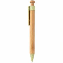 Bambus Stift mit Wheatstraw-Clip (grün) (Art.-Nr. CA639222)