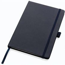 Sam A5 Notizbuch aus RCS zertifiziertem Lederfaserstoff (navy blau) (Art.-Nr. CA640651)