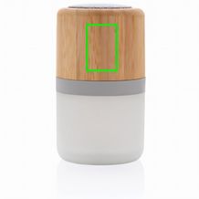 3W farbwechselnder Lautsprecher aus Bambus (weiß) (Art.-Nr. CA664515)