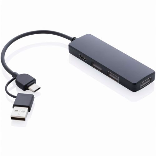 RCS recycelter USB-Hub mit Dual-Input (Art.-Nr. CA672082) - Das Gehäuse des USB-Hub besteht au...