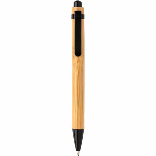 Bambus Kugelschreiber (Art.-Nr. CA701165) - Schwarzschreibender Kugelschreiber mit...