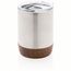 Kleine Vakuum-Kaffeetasse aus RCS rSteel & Kork (silber) (Art.-Nr. CA715947)