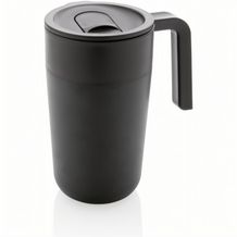 GRS recycelte PP und Stainless Steel Tasse mit Griff (Schwarz) (Art.-Nr. CA769592)