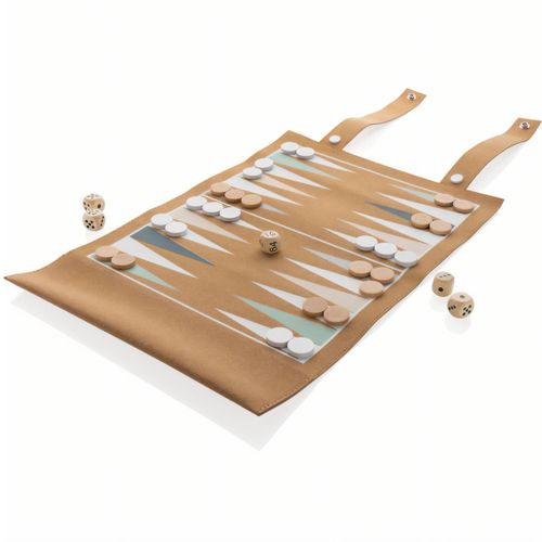 Britton faltbares Backgammon und Damespiel Set aus Kork (Art.-Nr. CA793919) - Dieses faltbare Backgammon- und Damespie...