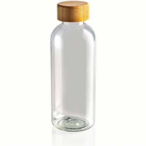 GRS rPET Flasche mit Bambus-Deckel (Art.-Nr. CA801430) - Diese einwandige rPET-Wasserflasche...