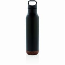 Auslaufsichere Vakuum-Flasche mit Kork (Schwarz) (Art.-Nr. CA818265)