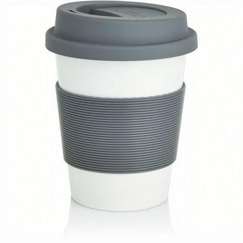 ECO PLA Kaffeebecher (Art.-Nr. CA832641) - 350ml Becher mit Silikongriff und...