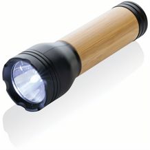 Lucid 3W Taschenlampe aus RCS recycelt. Kunststoff & Bambus (Schwarz) (Art.-Nr. CA837065)