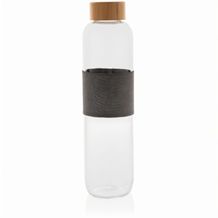 Impact Borosilikat-Glasflasche mit Bambusdeckel (transparent) (Art.-Nr. CA855027)