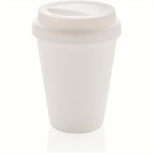 Wiederverwendbarer doppelwandiger Kaffeebecher 300ml (weiß) (Art.-Nr. CA863103)