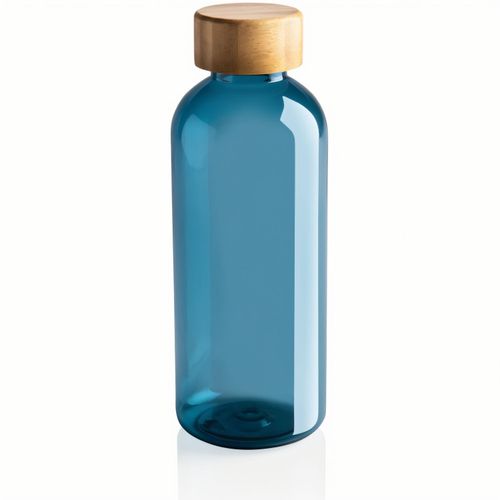 GRS rPET Flasche mit Bambus-Deckel (Art.-Nr. CA922662) - Diese einwandige rPET-Wasserflasche...