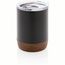 Kleine Vakuum-Kaffeetasse aus RCS rSteel & Kork (Schwarz) (Art.-Nr. CA926127)