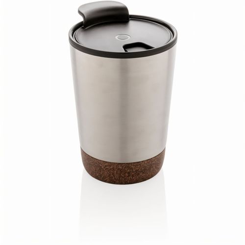 GRS rPP Edelstahl-Kaffeebecher mit Kork (Art.-Nr. CA930490) - Beginnen Sie Ihren Tag mit Ihrem Lieblin...