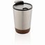 GRS rPP Edelstahl-Kaffeebecher mit Kork (silber) (Art.-Nr. CA930490)