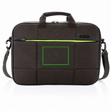Soho 15.6' Business Laptop-Tasche aus RPET, PVC-frei (schwarz / grün) (Art.-Nr. CA937755)